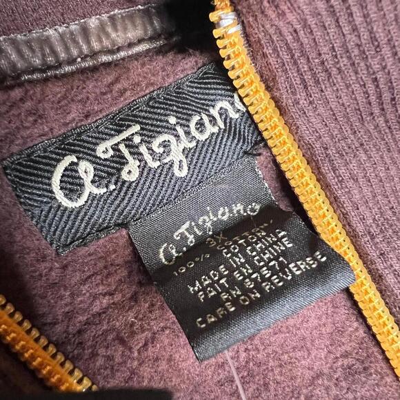 A. Tiziano Eagles Graphic Zip-Up Track Jacket Java Brown 3XL Cotton Y2K Street - Picture 2 of 6